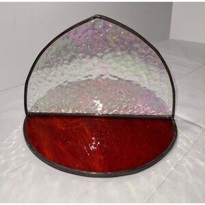 Stained leaded Glass Red & Iridescent Decorative set for sun catchers garden